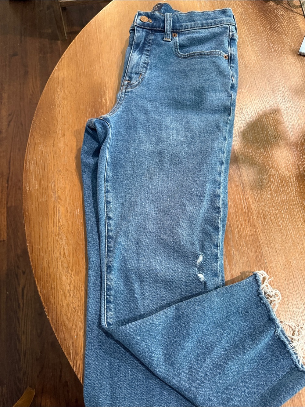 J. Crew Women's Straight-Leg Jeans in Medium Blue Denim
